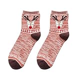 Ears Christmas Ornaments Frauen Männer Winter warme Socken Lässige Arbeit Weihnachten Elch Print Baumwollsocke bequem