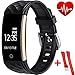 Price comparison product image Smart Bracelet,Fitness Tracker with Replaceable Strap(Black and Red Straps), Health Tracker, Activity Pedometer Wristband, Sleep Tracker, Smartwatch for iPhone and Android (For iPhone 7/7 Plus/6s/6/6 Plus/5/5S/SE, Huawei Mate 7/P9, LG, Sony etc.)