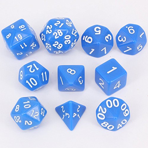 Preisvergleich Produktbild LZWIN Würfel-Set, vielflächig, opak, mit Tasche, 10 Stück