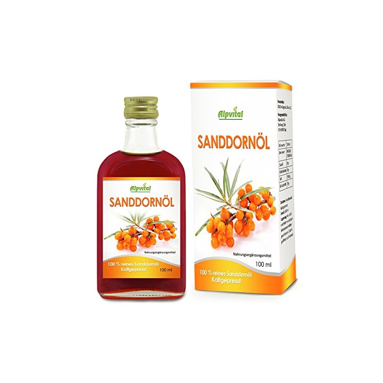 Sanddornöl 500 Ml – 100% Rein, Kaltgepresst, Unbehandelt, Für Hautpflege & Akne-neigende Haut