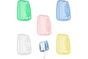 ZELHYEUU Pack of 5 Toothbrush Protective Cover, Portable Toothbrush Head Protective Cover for Travel, Toothbrush Protective Cover, Toothbrush Cover Caps for Travel, Home, Camping and School, Pink +