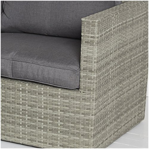POLY RATTAN Sitzgruppe Sofa Lounge Set grau Gartenmöbel Terrassen Garten Gruppe