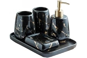 YYW Set da bagno in ceramica, set da 3/4/5 pezzi di accessori da bagno moderni di lusso set di accessori da bagno in ceramica, accessori per casa, dormitorio