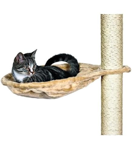 Kuschelsack XXL Für Kratzbäume – Plüsch, ø 45 Cm, Hellgrau, Mit Metallrahmen, Für Große Katzen