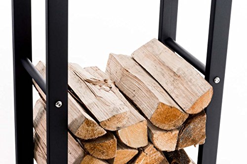 CLP Metall Kaminholzregal / Kaminholzständer KERI V3, Metall matt schwarz, bis zu 8 Größen wählbar 25 x 60 x 150 cm - 5