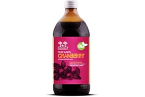 SUCCO DI CRANBERRY BIO Salugea - Mirtillo Rosso Americano - 100% Puro E Biologico - Integratore per le Vie Urinarie e Sistema Immunitario - Flacone in Vetro Scuro Farmaceutico - 500 ml