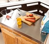 SoBuy® Luxus-Küchenwagen aus hochwertigem Bambus mit Edelstahltop, Küchenschrank, Kücheninsel B66xT46XH90cm FKW13-N - 8