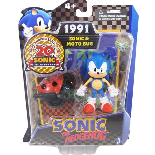 Sonic The Hedgehog 3-inch Sonic Classic and Moto Bug Green Hill Figure (Pack of 2)
