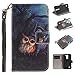 Price comparison product image For LG K8 Case [With Tempered Glass Screen Protector],idatog(TM) Magnetic Flip Book Style Cover Case ,High Quality Classic Colorful Cool Pattern Design Premium PU Leather Folding Wallet Case With [Lanyard Strap] and [Credit Card Slots] Stand Function Folio Protective Holder Perfect Fit For LG K8(Owl)