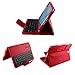 Price comparison product image For Samsung Galaxy Tab A /S2 9.7 Keyboard Leather Case, Folio PU Case Wireless Bluetooth Stand Removable Keyboard Case Cover with Auto Sleep/Wake T550 T555 T810 T813 T815 T819 SM-T817A (Red)