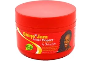Ampro Shine-n-Jam Magic Fingers Gel for Braids - Provides Firm Hold with Non-Greasy Shine - Strengthens Hair with Silk Proteins - Works on Any Hair Texture to Create Multiple Styles - 227 g