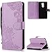 Produktbild Handyhülle für Huawei Mate 9 Lite Leder Brieftasche,FNBK Spitzen Blumen Flip Wallet Stand Case Card Slot Leder Tasche Karteneinschub Magnetverschluß Kratzfestes Lila Schutzhülle für Huawei Mate 9 Lite