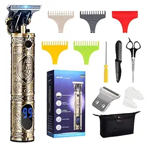 Hair Clippers for Men Professional T Blade Trimmer Zero Gapped Hair Trimmer Pro Li Outline Trimmer for Barber?Cordless Rechargeable 0mm Bald T Liner Edger Clippers for Hair Cutting Kit Low Noise