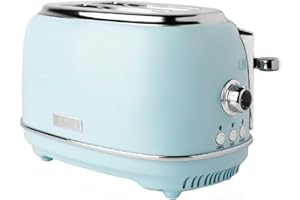 Haden Heritage Blue Toaster 2 Slice - Reheat, Cancel and Defrost Functions - Stainless Steel Housing Retro Toaster - Variable Browning Control 2 Slice Toaster