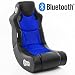 Produktbild Wohnling Soundchair Booster in Schwarz Blau mit Bluetooth eingebauten Lautsprechern | Multimediasessel für Gamer | Musiksessel 2.1 Soundsystem-Subwoofer | Music Rocker, Lederimitat, 100x56x82cm
