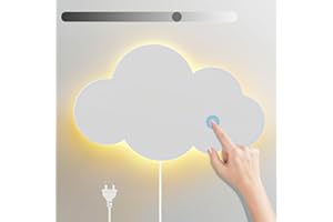 KZT LED Applique Murale avec Interrupteur Tactile Veilleuse Enfant Dimmable Lampe Murale avec Prise Blanc Chaud Interieur Lampe de Chevet Moderne Garçons Filles pour Chambre Enfant Salon Lampe de Lecture