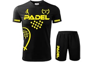 ZENA Kit Maglia Calzoncini Fluo Padel t-Shirt Paddle World Smash Tennis Gara