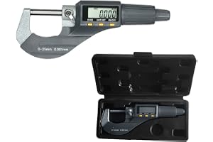 Eacam Digital Micrometer 0-25mm Electronic Digital Outside Micrometer 0.001mm High Precision Depth Micrometer Micro Caliper