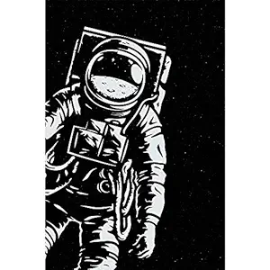 Wildmark Astronaut Space Premium Wall Poster for Room (Black, 12x18 inches, Paper)