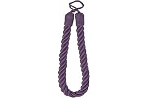 QPC DIRECT Twisted Cord Simple Plain Modern Thick Rope Curtain Tie Back, 60cm (Aubergine Purple)