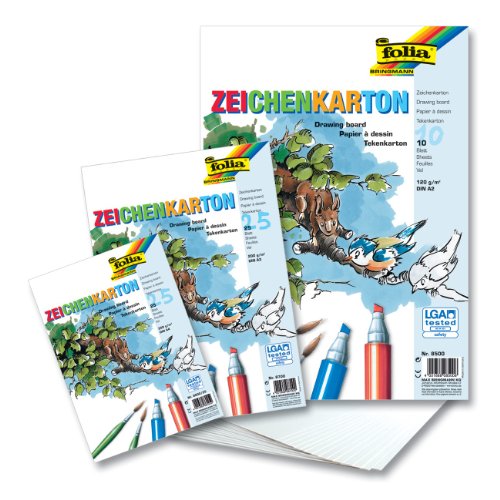 Folia Zeichenpapier /-karton /-block DIN A4 A3 A2, 90-250g/m², 10-500 Blatt weiß