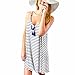 Produktbild Damen Sommer Ärmellos Minikleid, LILICAT Frauen Chic Kleid Gestreiften Strand Partei Beiläufig Sundress Kurzer Kleider (L, Blau)