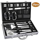 WisFox Grillbesteck, Edelstahl Grill Zubehör 28 Teiliges Barbecue Grill Zubehör Set BBQ Utensilien in… – Bild 1