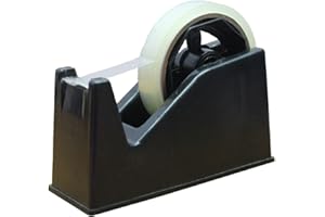 SUL Heavy Duty Desktop Tape Dispenser Cellotape Dispencer Weighted Non-Skid Base, Ideal for Home, Office (Black)
