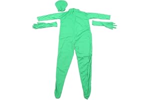 Beufee Green Screen Bodysuit Für Fotografie, Ganzkörper Anzug Ganzkörper-Split-Design Unisex Disappearing Photography Bodysuit Für Fotografie Film Video, Grün(170cm)