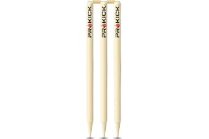 Prokick Match Wooden Cricket Stumps/Wickets with Bails (Pack of 3 Stumps + 2 Bails) Cricket Standard Wickets for Cricket Ground, Practice, Match, Tournament Stump with Bails Full Size