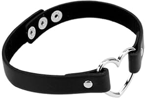 MNIXY Unbekannt Maedchen Lieben Herzen Halsband Lederhalsband Punkherz Goth Fans Halskette