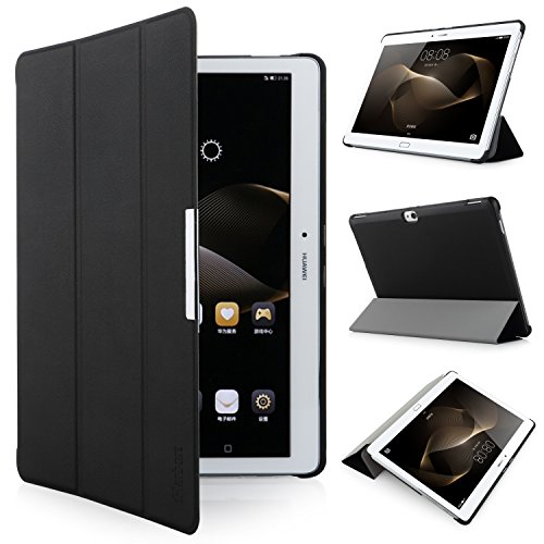 iHarbort® Huawei MediaPad M2 10.0 Hülle - Ultra Slim Leder Tasche Hülle Etui Schutzhülle Für Huawei MediaPad M2 10.0 Zoll Case Cover Holder, Mit Sleep / Wake-Up-Funktion,(Huawei MediaPad M2 10.0, Schwarz)