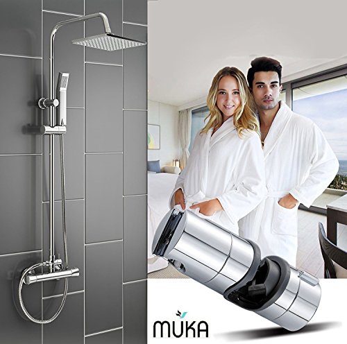 Joyoldelf 18–25 mm verstellbar Brausehalter ABS Ersatz Handbrause Halterung Duschstange Head Slider Klemme Halterung Halter, Verchromt - 9