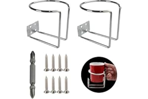 VCRANONR 2 Pcs Car Cup Holder Silver Auto Car Vehicle Cup Stand Universal Car Drink Holder Boat Ring Cup Holder Car Bottle Holder Storage with Screws for Bottle Beverage Can Thermos Cup Coffee Cup