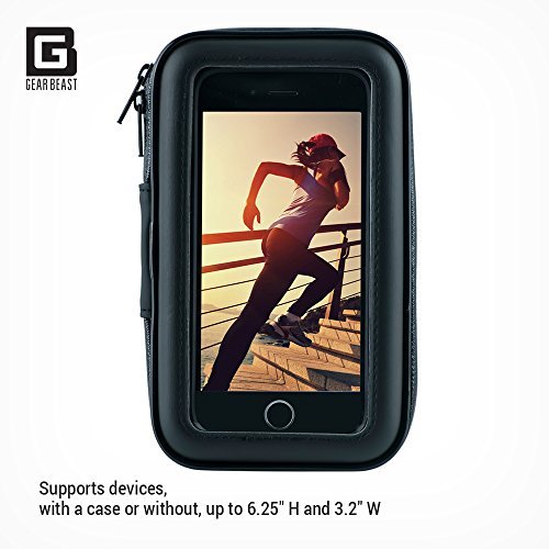 Gear Beast Waterproof Case Bike Phone Mount Mobile Cell Phone Holder for iPhone X 8 Plus 7 Plus 6 Plus 6s Plus Galaxy S8 S8 Plus S7 Edge Note 8 5 with ID Card Key Holder for Bike Motorcycle Stroller