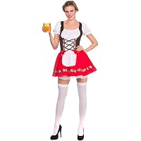 Wicked Costumes Men's Funny Bavarian Beer Girl Fancy Dress Costume - Includes Dress & Apron, Standard & Plus Sizes-621058