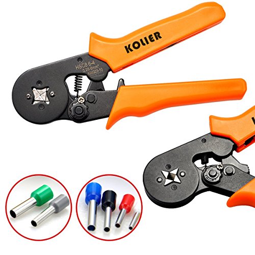 KOLIER Crimpzange Set, 0.25-6mm² Crimpwerkzeug mit 800 Aderendhülsen, Verstellbare Ratsche Stecker Crimper Werkzeuge mit Isolierdraht Steckverbinder - 7