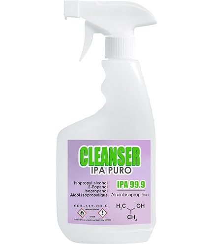 AAB IPA 1L - Set Di 2 Alcool Isopropilico Puro Al 99,7% - Detergente Super Efficace Per Elettronica, Schede Madri, Schermi, PC, Stampanti, E Pulizia Motori - Sgrassatore Industriale
