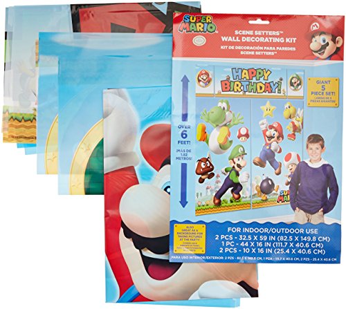 Amscan 670508 Super Mario Scene Setter Dekorieren Kit