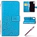 Produktbild iPhone X Handyhülle Leder PU,iPhone X Schutzhülle im BookStyle,Hpory Retro Elegant Embossed Solid Color Leather with Strap Lanyard PU Ledertasche Handyhüllen Bookstyle Klapphülle PU Leather Case With Multi-Kredit Kartenfächer Wallet Flip Cover mit Standfunktion Magnetverschluß Cover Case PU Leder Und Silikon Innenschale Anti-Staub Anti-Kratzer und Shockproof Telefon Tasche Handytasche Schutzhülle für iPhone X + 1 x Hpory Stylus-(Blau)