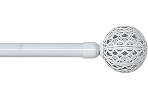 HOMEYA - Barra Cortina Extensible 70-120CM - Barra Metal para Cortinas con Remate Moderno - Palo 19mm para Cortinas Ligeras