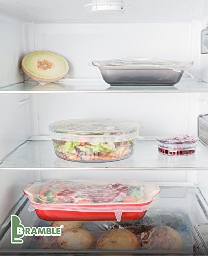 Silikon Stretch Deckel, wiederverwendbar, flexibel und um Lebensmittel frisch zu halten , geeignet für Spülmaschine, Mikrowelle und Gefrierschrank 7 teiliges Set - 5