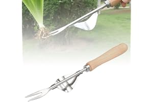ComedyKing Jardinière Manuelle, 2024 Désherbeur Manuel Outil Gouge de Désherbage en Acier Jardinage Arrache Pissenlit Inoxydable avec poignée Bois Pelle (1pcs)