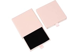 INSPUTOL 1 Stück Schmuck-Geschenkbox, Papier-Schmuck-Display, Geschenkboxen, 9 x 9 x 1,7 cm, kleine Geschenkbox für Halskette, Ohrringe, Ring, Schmuckaufbewahrung (Rosa)