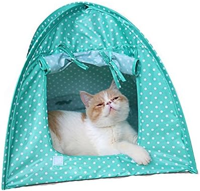 JeeLet Pet Super Cute Washable Durable Polka Dots Style Foldable Cat Tent House