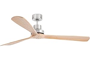 Faro Barcelona 33504DC - LANTAU-G Ventilatore da soffitto nichel opaco/pino con motore DC