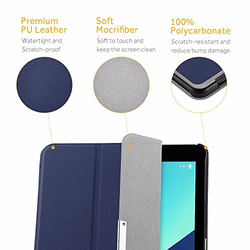 EasyAcc Samsung Galaxy Tab S3 9.7 Hülle Case Tasche mit Standfunktion Auto Wake up Sleep PU Leder hüllen für Samsung Galaxy Tab S3 9.7 Smart Cover mit Auto Sleep Wake up / Standfunktion (Kunstleder, Ultra) - 7