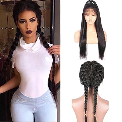 Friya 8A Brazilian 360 Perruque Lace Frontal Cheveux Humain Straight Full Frontal Lace Human Hair Wigs Les Cheveux De Pré - cueillie Cheveux Avec Bébé For Black Women (18" 150% Density 360 Frontal Wigs)