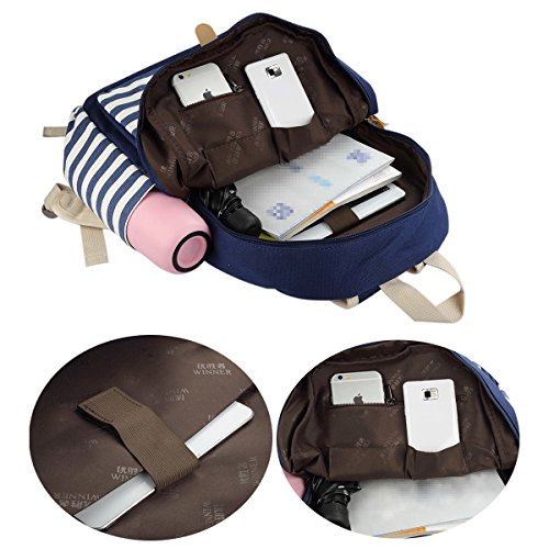 SymbolLife Rucksack damen Teenager Gro   Schulrucksack Casual Daypack Reisetasche mit M  ppchen f  r Universit  t Outdoor Freizeit 35 X 45 X 17 cm  Sc