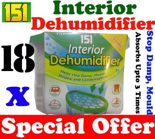18 PACKS (151 Interior Dehumidifier) - Helps Stop Mould Mildew Damp & Condensation